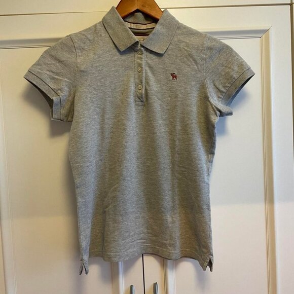 Vintage Y2K Preppy Abercrombie Grey Polo Shirt - Picture 2 of 4